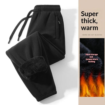 Men Trousers Double-sided Fleece Casual Pants Sweatshirt Boa Fur Men's Clothing Warm Knitted Sports Shorts Man Gifts Clothes