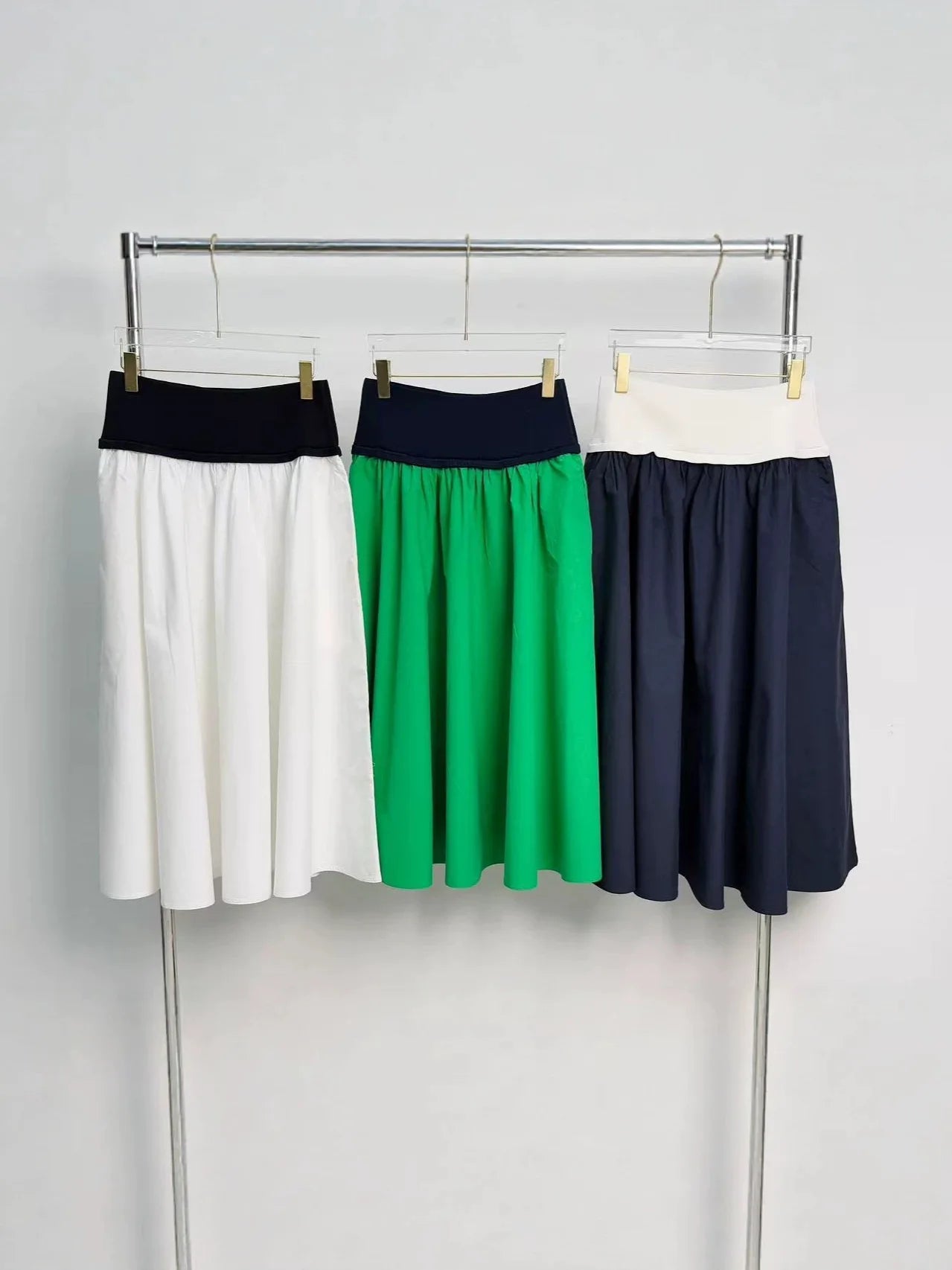2026 Summer New Women's Clothing: Pony Embroidery,RL High Waist, Half Skirt, Long, Cotton Blended, Simple, Casual, Versatile