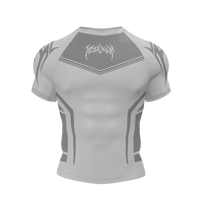 Men Short Sleeve New Style Muscle Fitness Clothes Quick Drying Breathable Stretch Tight Fitting Clothing Sublimation T-Shirt