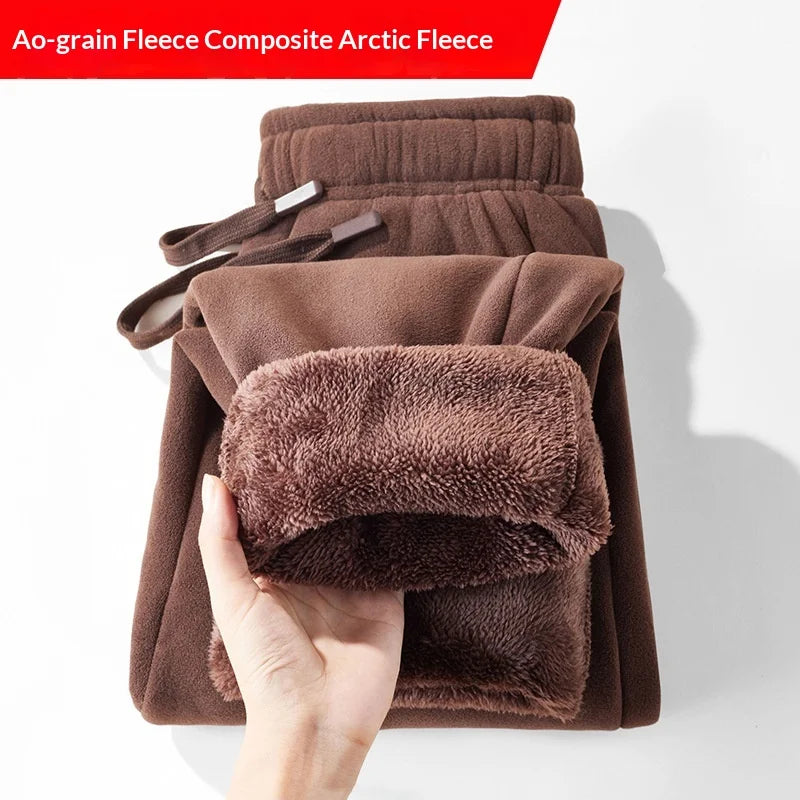 Men Trousers Double-sided Fleece Casual Pants Sweatshirt Boa Fur Men's Clothing Warm Knitted Sports Shorts Man Gifts Clothes