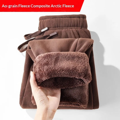 Men Trousers Double-sided Fleece Casual Pants Sweatshirt Boa Fur Men's Clothing Warm Knitted Sports Shorts Man Gifts Clothes