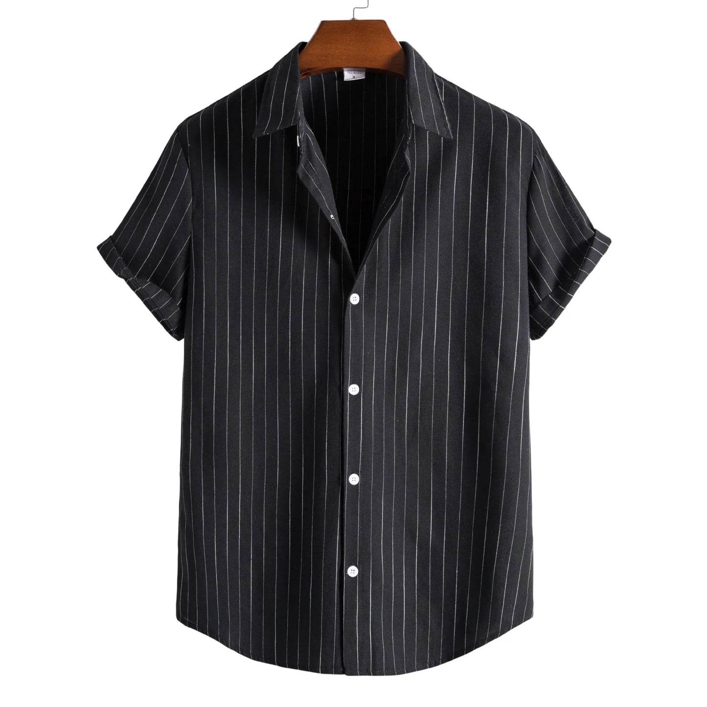 2026 Men's Striped Shirts Fashion Holiday Style Short Sleeve Casual Shirts Comfortable Loose Street Tops Men Summer Basic Shirts