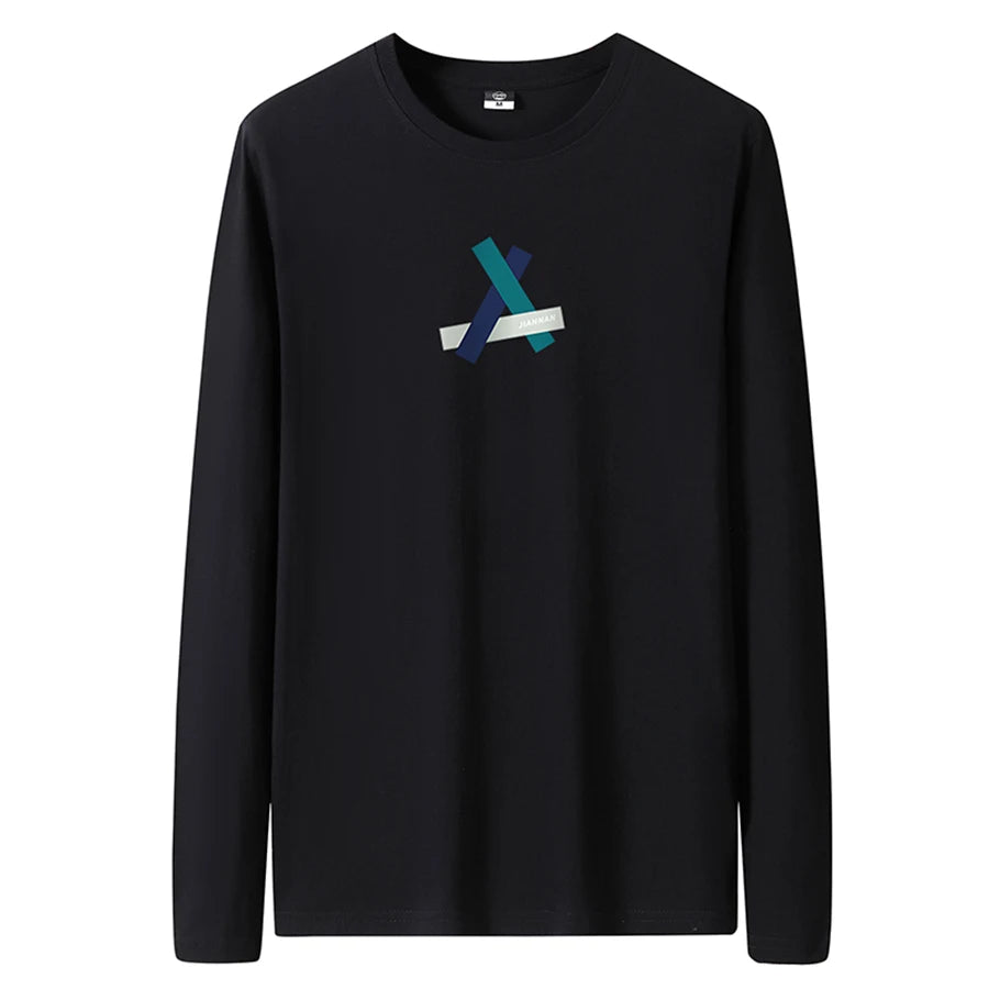 T Shirts Men New Fashion 2025 O-Neck Slim Long Black Sleeve T-Shirt Male Clothing Casual Tee Shirt 28 Styles Plus Size S-6XL