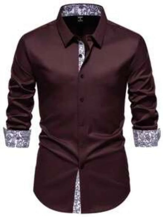 2025 Men's Casual Multifunctional Long Sleeved Wrinkle Free Formal Shirt, Commuting Printed Long Sleeved Shirt, Men's Slim Fit S