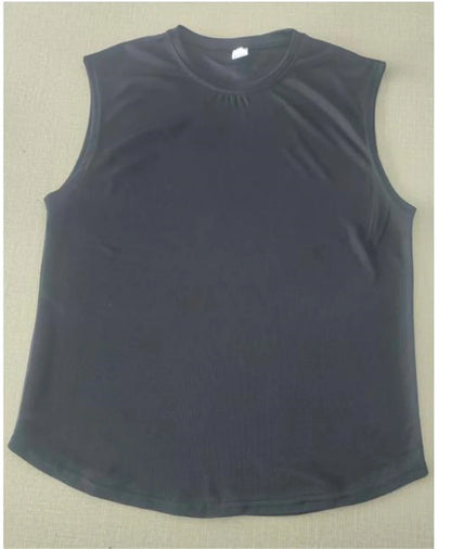 Men's sleeveless sports shirts, gym workouts, running, quick-drying bird's eye fabric vests, breathable, loose, training vests