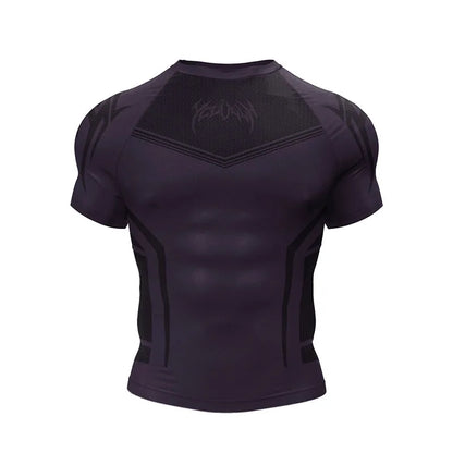 Men Short Sleeve New Style Muscle Fitness Clothes Quick Drying Breathable Stretch Tight Fitting Clothing Sublimation T-Shirt