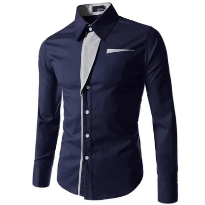 White Striped Shirts Mens 2025 Long Sleeved Business Slim Fit Male Shirt Black Social Clothes Camisa Masculina Vetement Homme