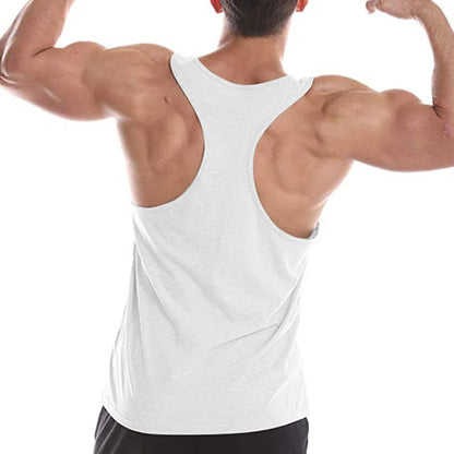 Men Gym Clothing Bodybuilding Muscle High Quality Vest Mens Fitness 100% Cotton Sweat-absorbent Sports Training Print Two-Color