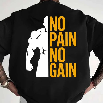 Men's Clothing NO PAIN NO GAIN GYM Print T Shirt Summer Casual Fashion Streetwear Tops Cotton Crew Neck Short Sleeve T-shirts
