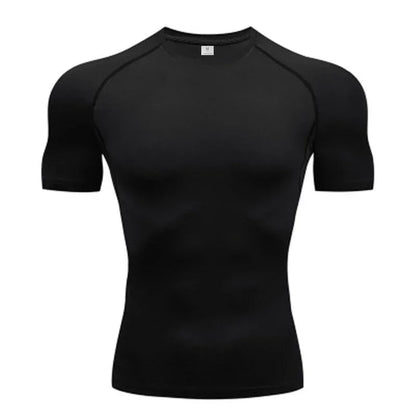 Mens Compression Clothing Summer Tights T Shirt Elastic Quick Dry Sportswear Running T-shirts Sports Tops Tee Gym Workout Shirts