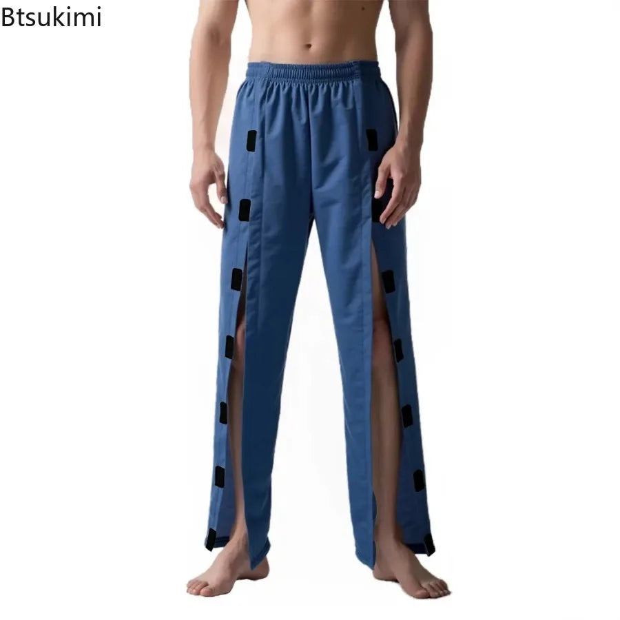 New Men's Patient Clothing Easy To Wear and Take Off Paralysis Incontinence Bedridden Pants Fracture for Men Loose Full Trousers