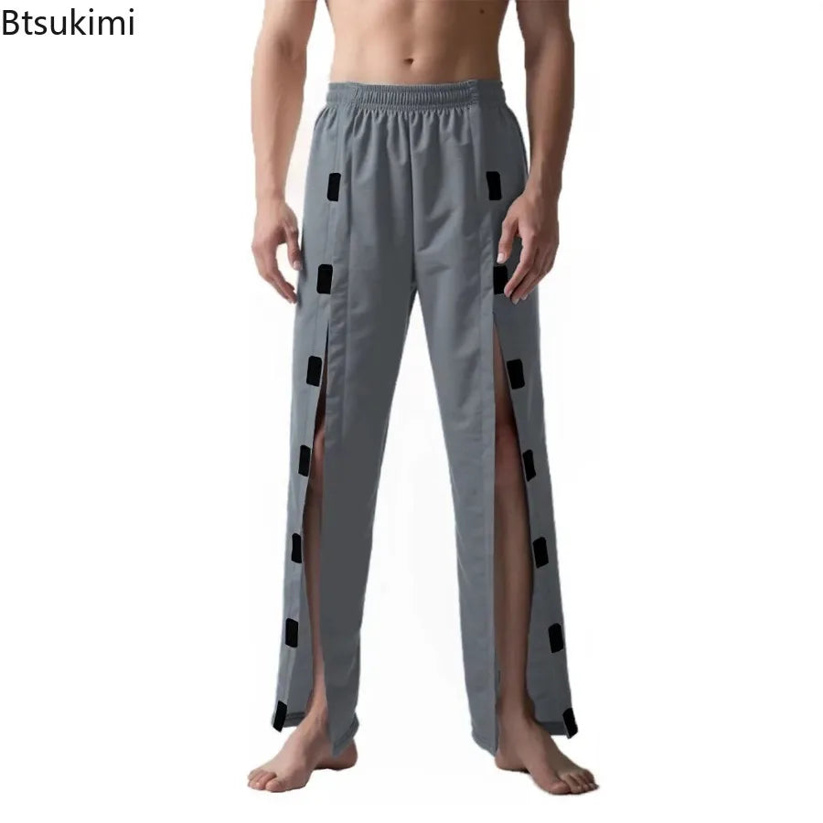 New Men's Patient Clothing Easy To Wear and Take Off Paralysis Incontinence Bedridden Pants Fracture for Men Loose Full Trousers