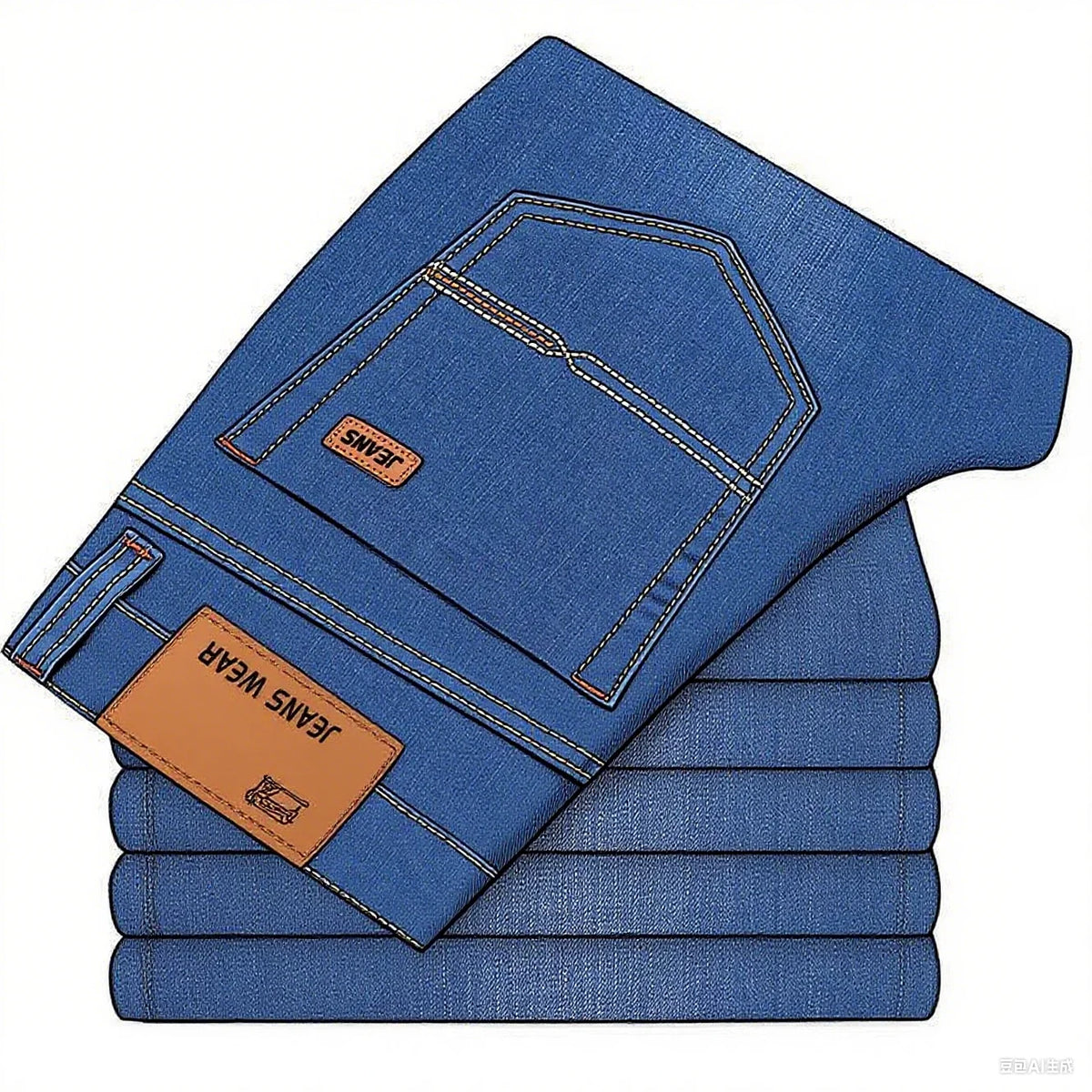 2025 men's fashion business jeans classic style casual elastic slim fit jeans men's denim pants black blue