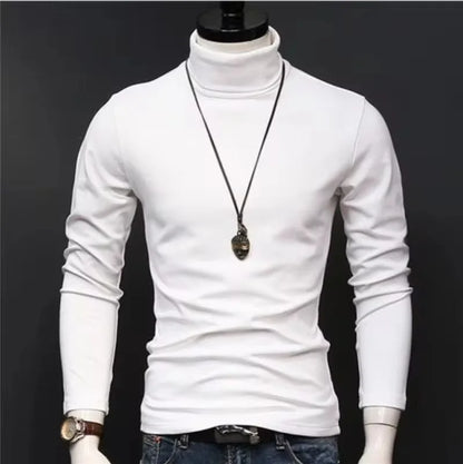 Men's Original Shirts Fall/Winter T-Shirt Fashionable Inner Wear for Men Slim Fit Turtleneck Shirt Solid Black Long Sleeve Shirt
