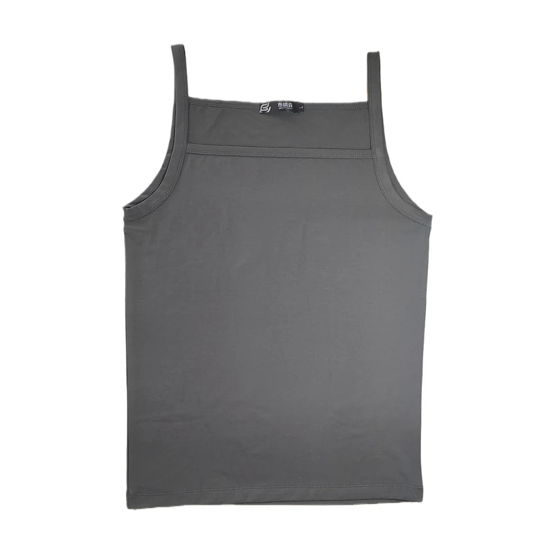 Men's wear sexy men underwear diy Male spaghetti strap low neck tight-fitting vest 100% cotton  t-shirt summer men's clothing