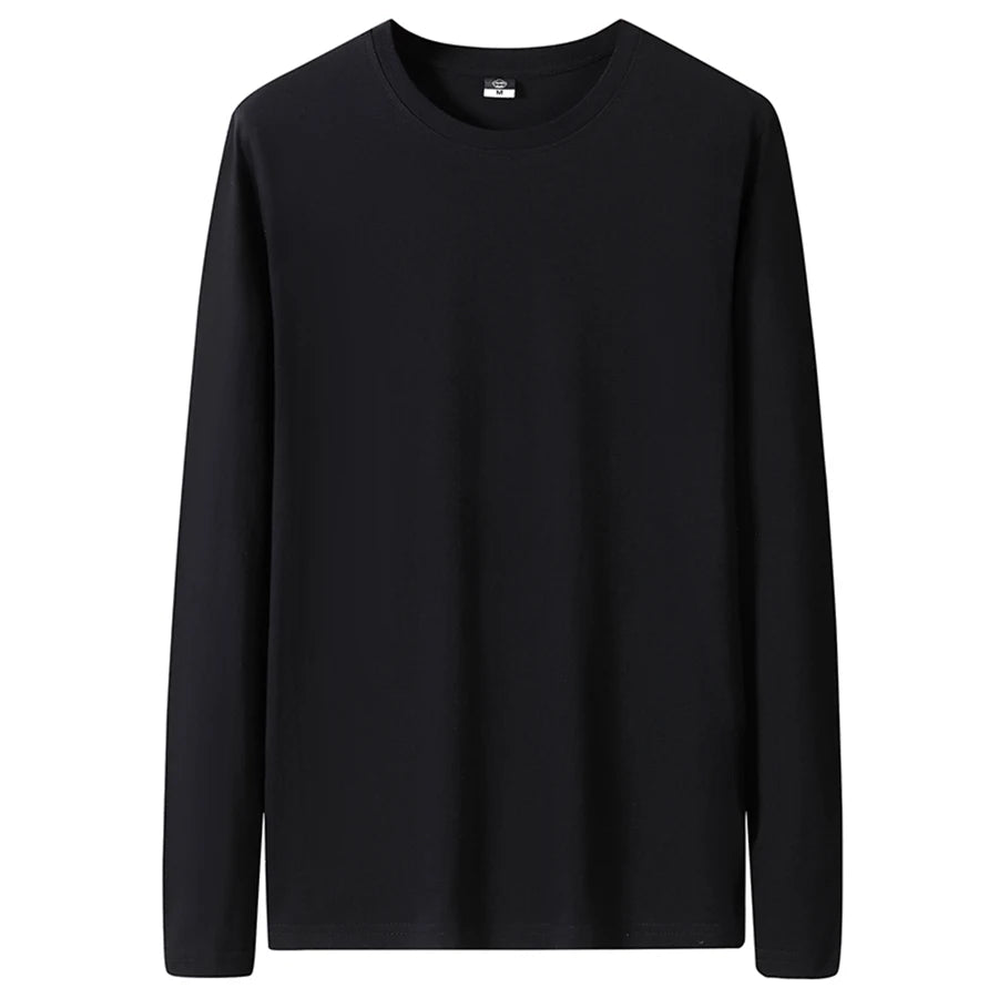 T Shirts Men New Fashion 2025 O-Neck Slim Long Black Sleeve T-Shirt Male Clothing Casual Tee Shirt 28 Styles Plus Size S-6XL