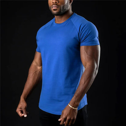 Men Cotton t-Shirt Short Sleeve t Shirt Tees Elastic Casual Tops Running Gym t-Shirts Comfortable Football Shirts Man Clothing