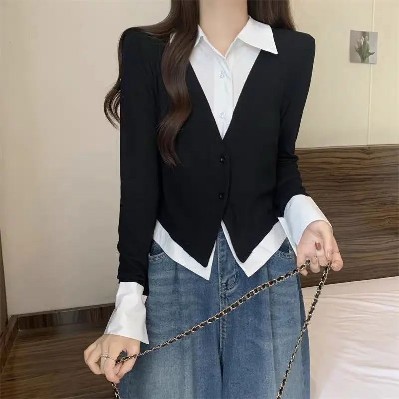 Striped Shirts & Blouses For Women Basic Modern Long Youthful Clothes Cute And Elegant New 2025 Aesthetic Plus Size Woman Top