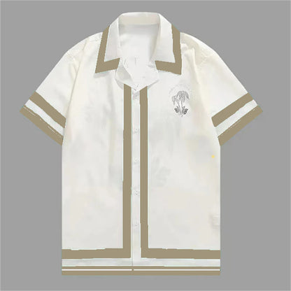2025 Men's Short Sleeve Shirts Fashion Shirts Hawaiian Casual Comfortable Vacation Travel Oversized Tops camisa blanca hombre