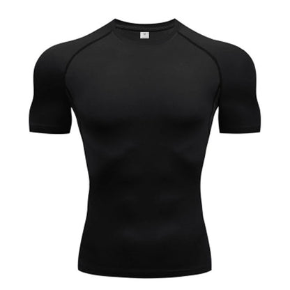 Mens Compression Clothing Summer Tights T Shirt Elastic Quick Dry Sportswear Running T-shirts Sports Tops Tee Gym Workout Shirts