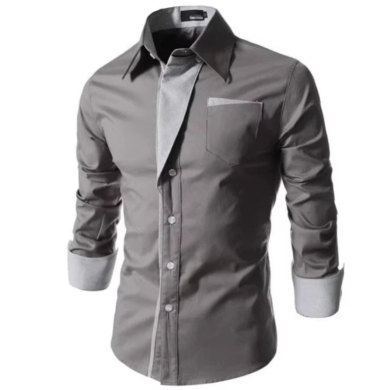 White Striped Shirts Mens 2025 Long Sleeved Business Slim Fit Male Shirt Black Social Clothes Camisa Masculina Vetement Homme