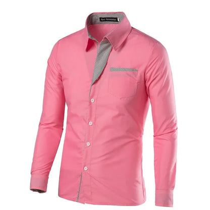 White Striped Shirts Mens 2025 Long Sleeved Business Slim Fit Male Shirt Black Social Clothes Camisa Masculina Vetement Homme